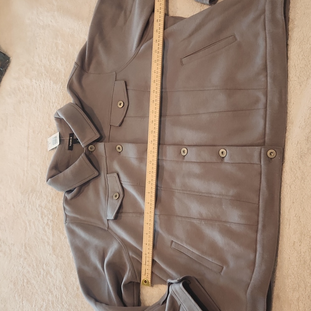 NWT Torrid Sz 4 Grey Long Sleeve Fleece Trucker Jacket Soft Retail $89.50 - Picture 10 of 11